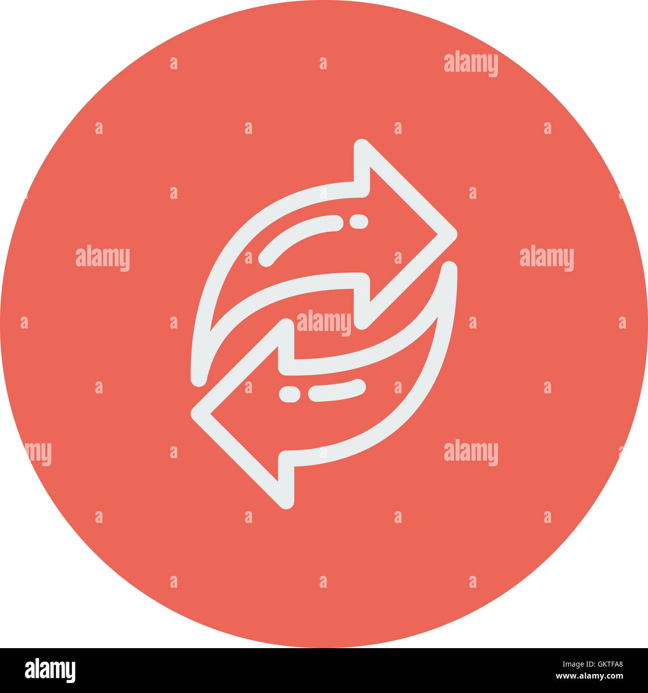 Austausch von Pfeilsymbol dünne Linie Stock Vektor