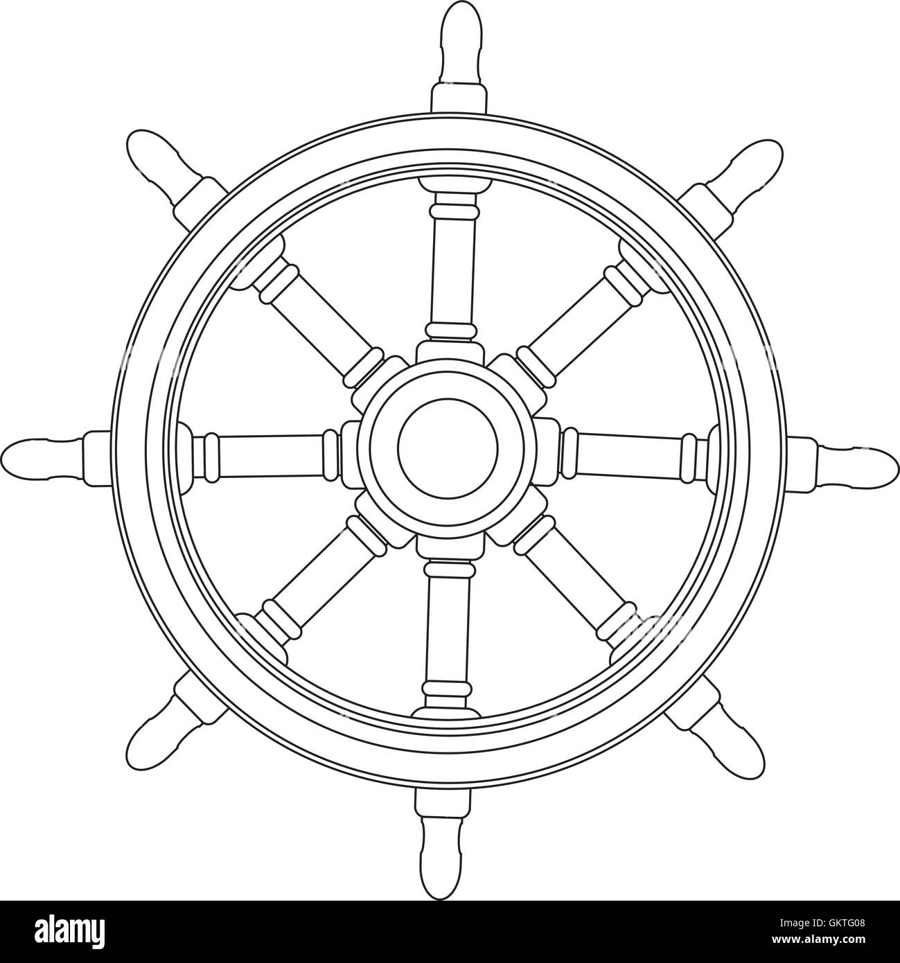 Boot-Lenkrad Stock Vektor