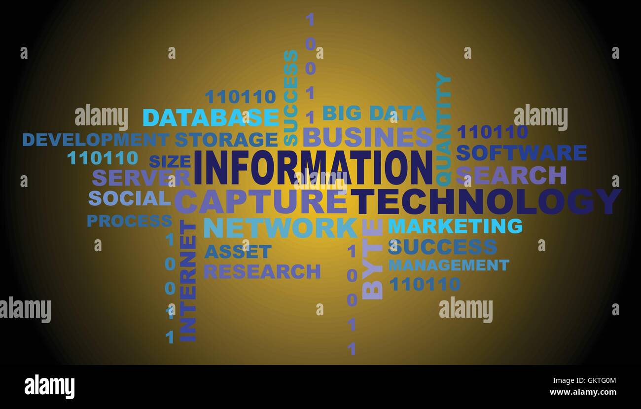 Informationen-Technologie-Konzept in Tag-cloud Stock Vektor