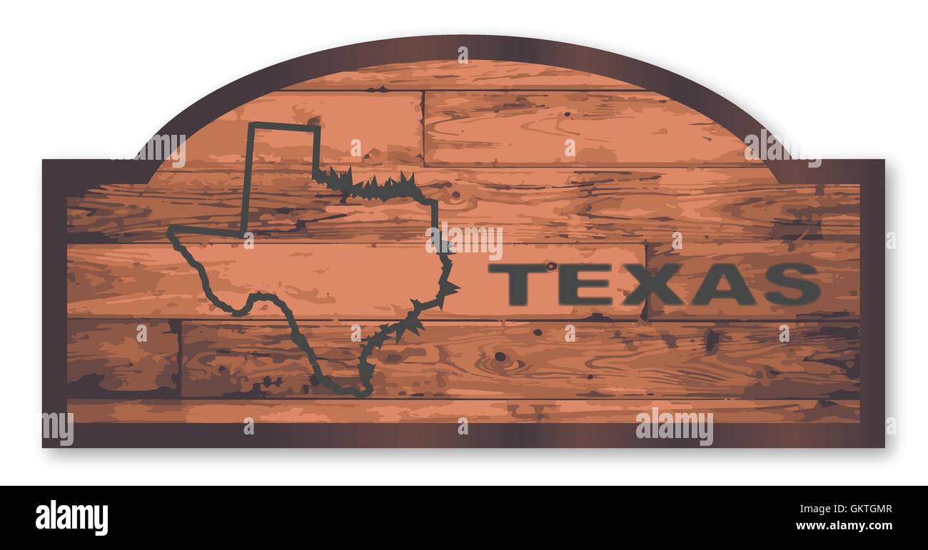 Texas Holzschild Stock Vektor