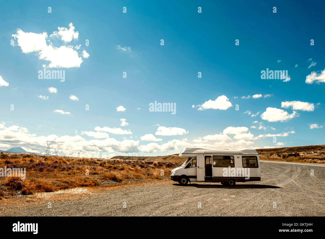 Wohnwagen oder Wohnmobil in Neuseeland Stockfoto