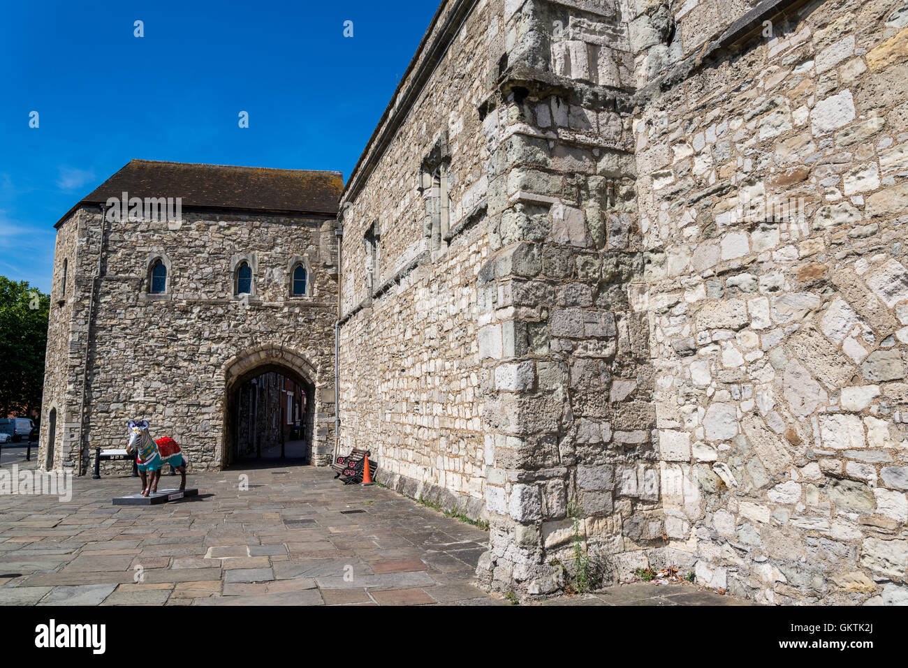 Gottes Haus Tor und Turm an der Süd-Ost-Ecke der Wände, mittelalterliche Stadtmauern, Southampton, Hampshire, England, UK Stockfoto