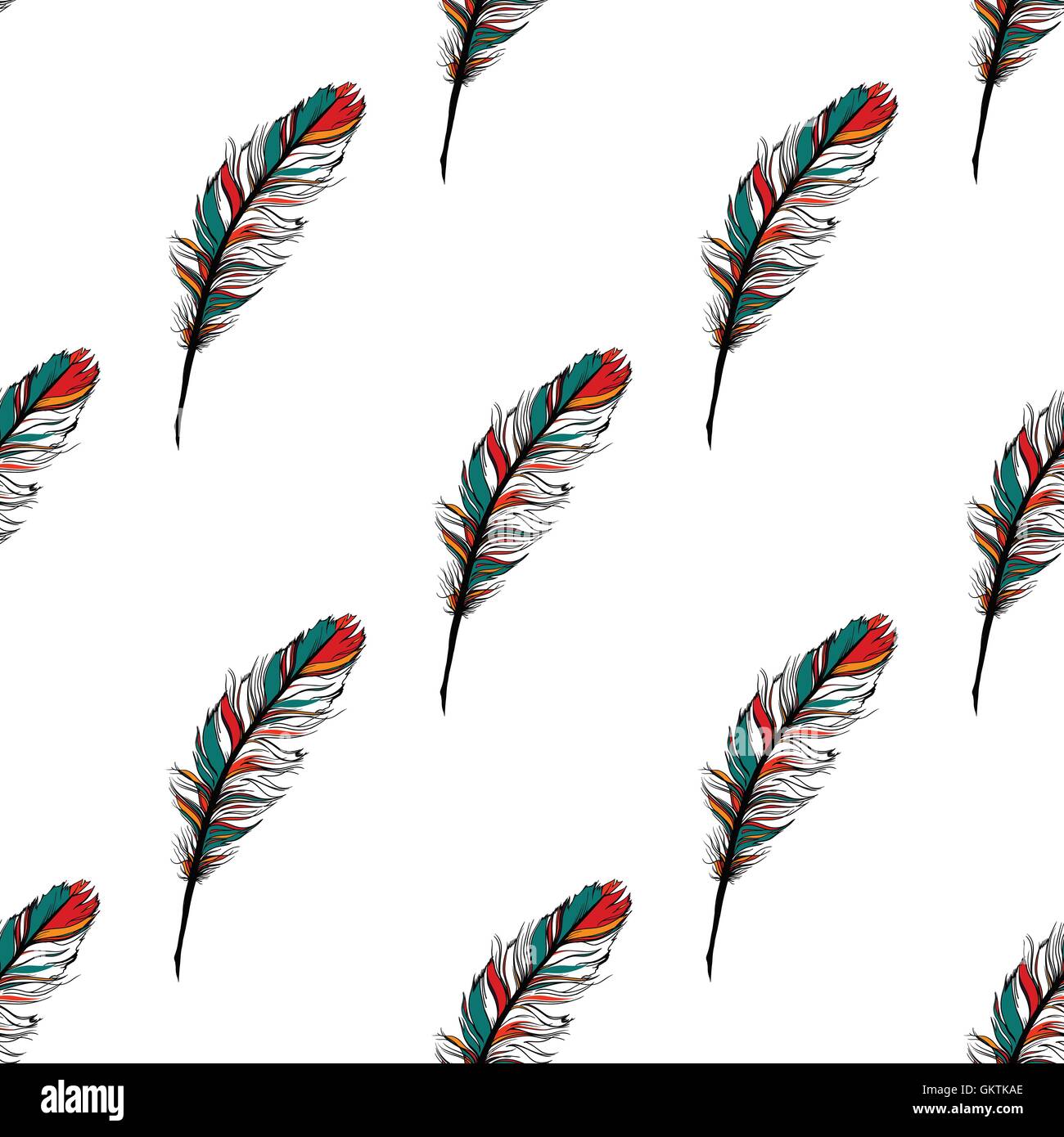 Peacock Feather nahtlose Muster im Hintergrund. Stock Vektor
