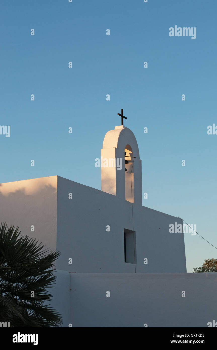 Formentera, Balearen: die Pfarrei Kirche von Pilar De La Mola, einem alten Gebäude aus dem achtzehnten Jahrhundert Stockfoto