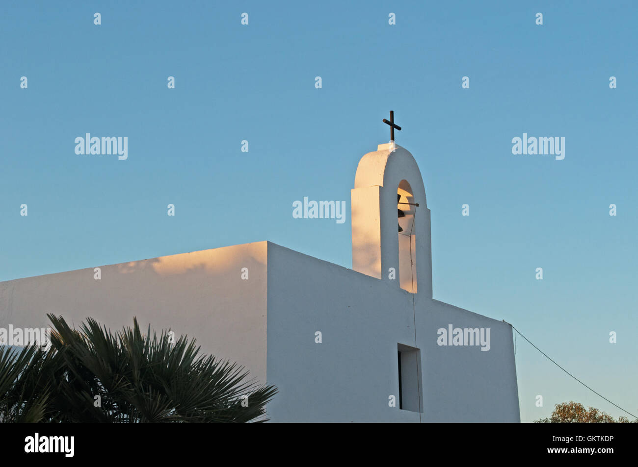 Formentera, Balearen: die Pfarrei Kirche von Pilar De La Mola, einem alten Gebäude aus dem achtzehnten Jahrhundert Stockfoto