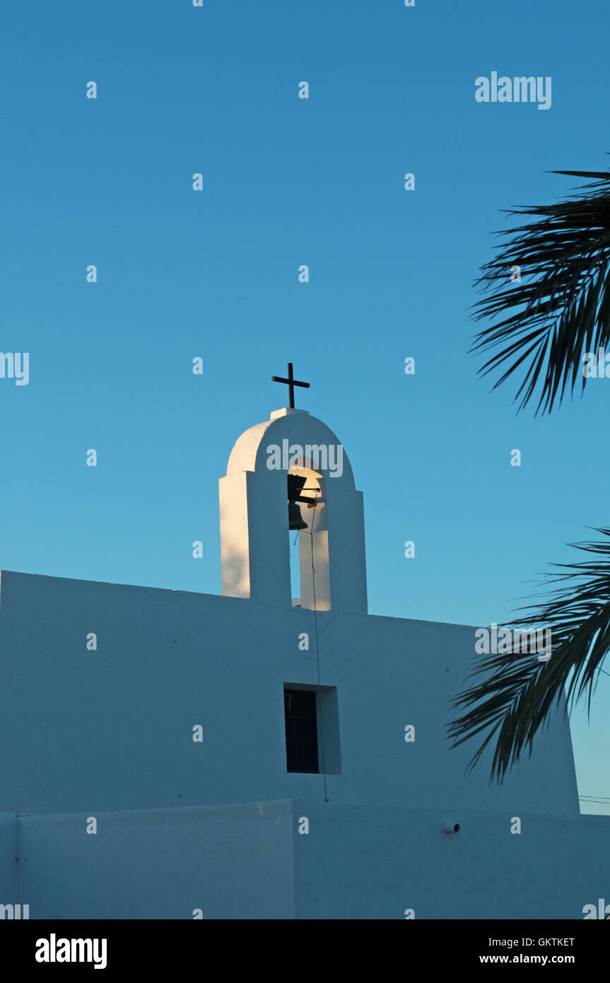 Formentera, Balearen: die Pfarrei Kirche von Pilar De La Mola, einem alten Gebäude aus dem achtzehnten Jahrhundert Stockfoto