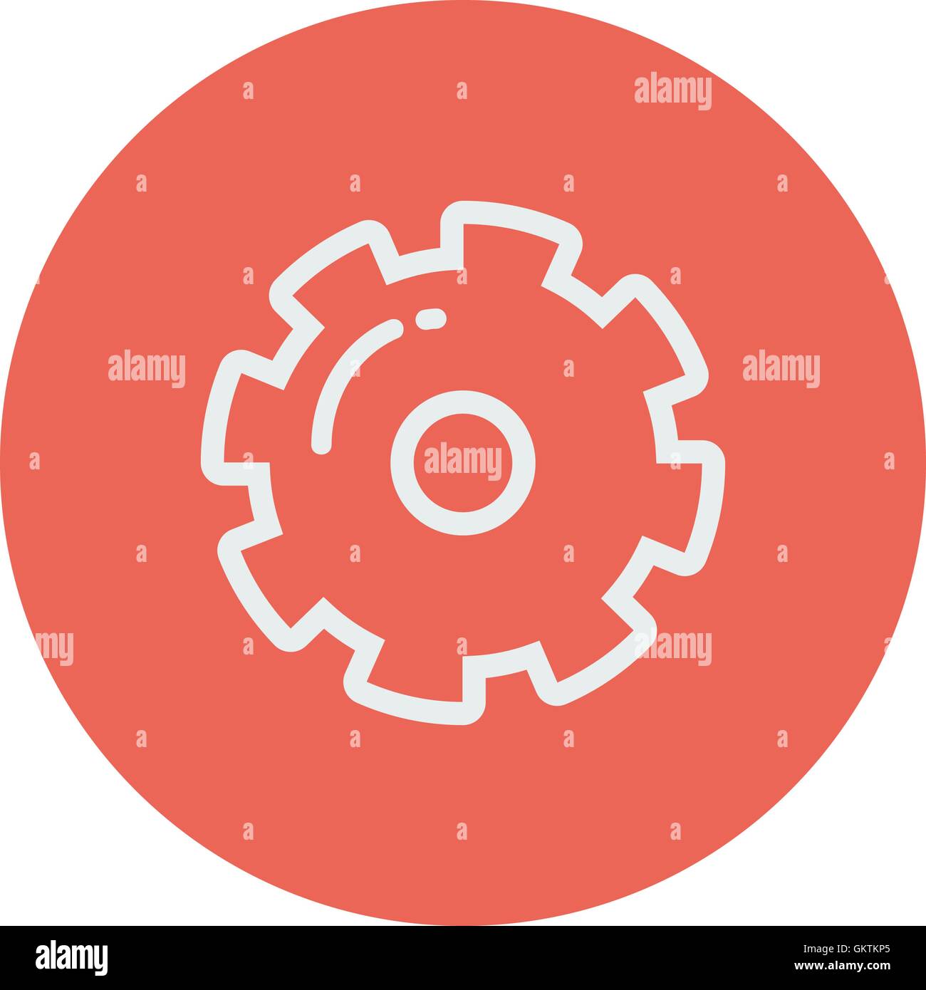 Dünne Linie Zahnradsymbol Stock Vektor