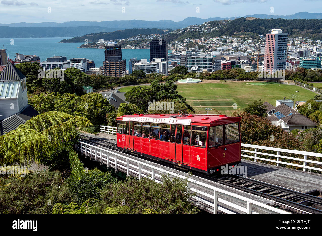 Die Wellington Cable Car ist eine Standseilbahn in Wellington, Neuseeland Stockfoto
