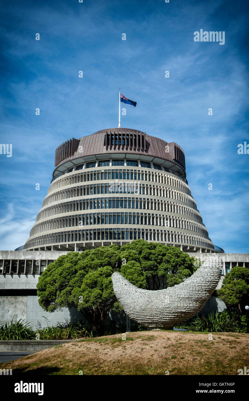Wellington, New Zealand - 3. März 2016: der Bienenstock, Executive Wing der New Zealand Parlamentsgebäude Stockfoto