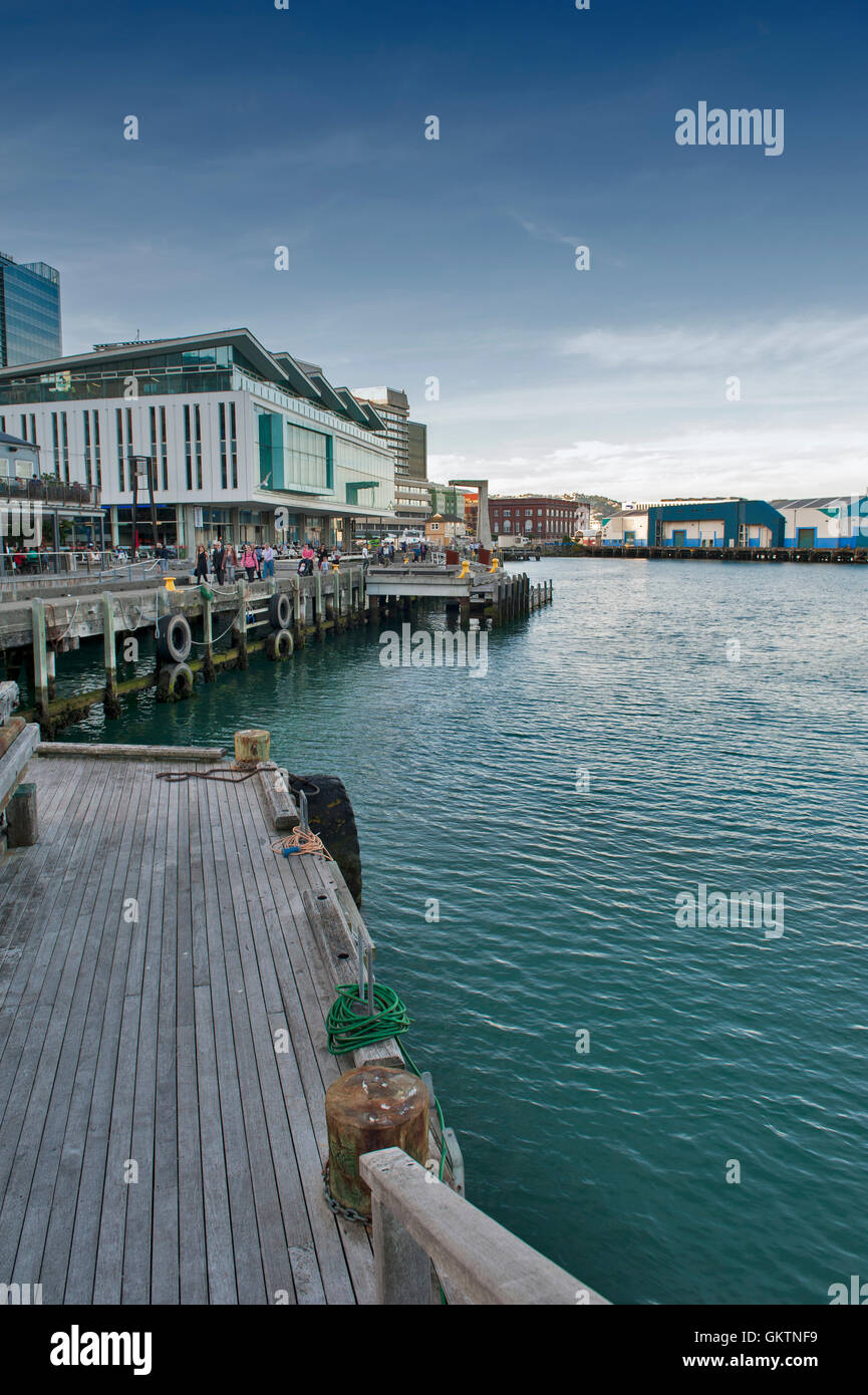 Wellington, New Zealand - 3. März 2016: Wellington Waterfront, Nordinsel von Neuseeland Stockfoto