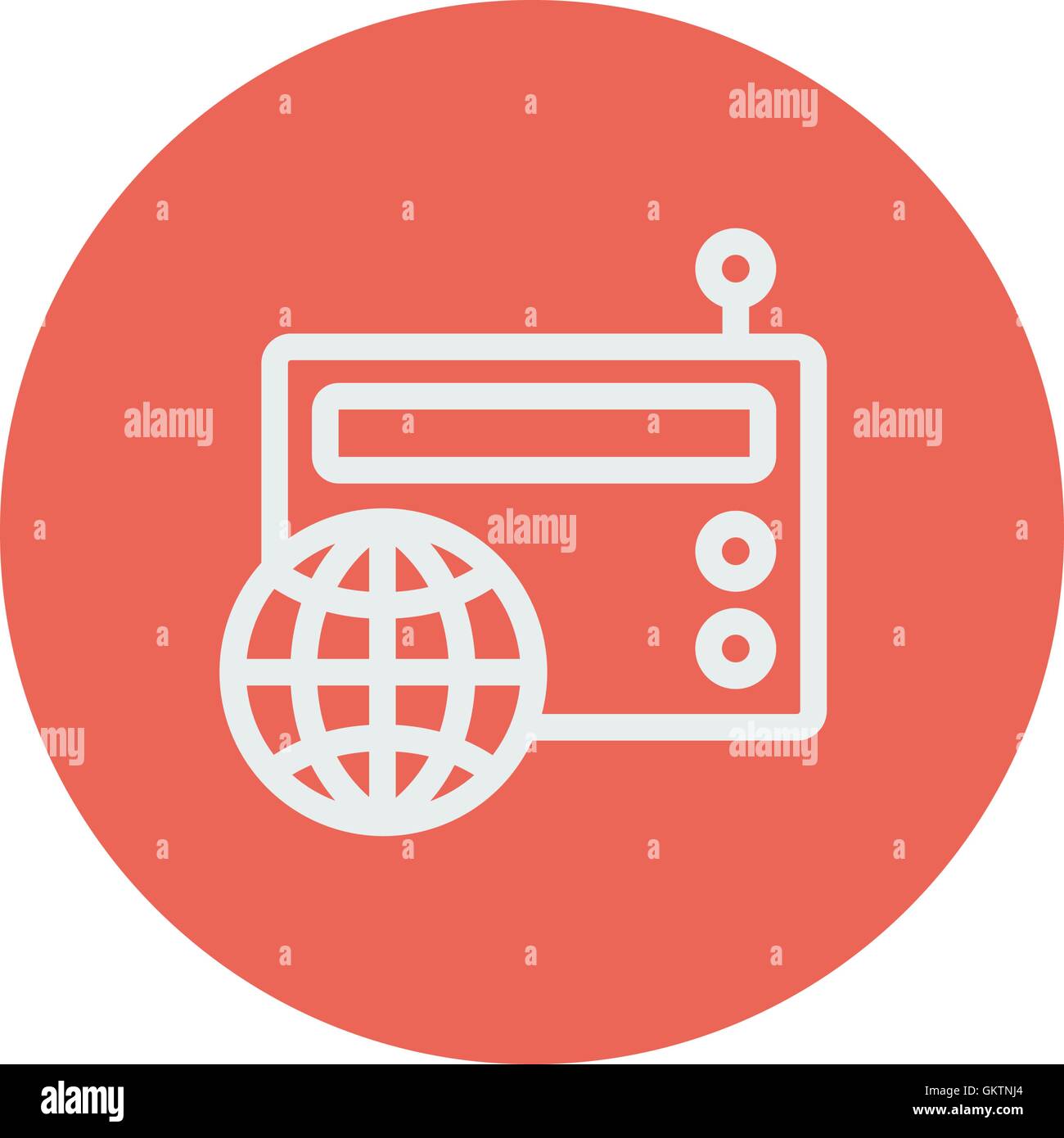 Vintage Welt Radio dünne Linie-Symbol Stock Vektor