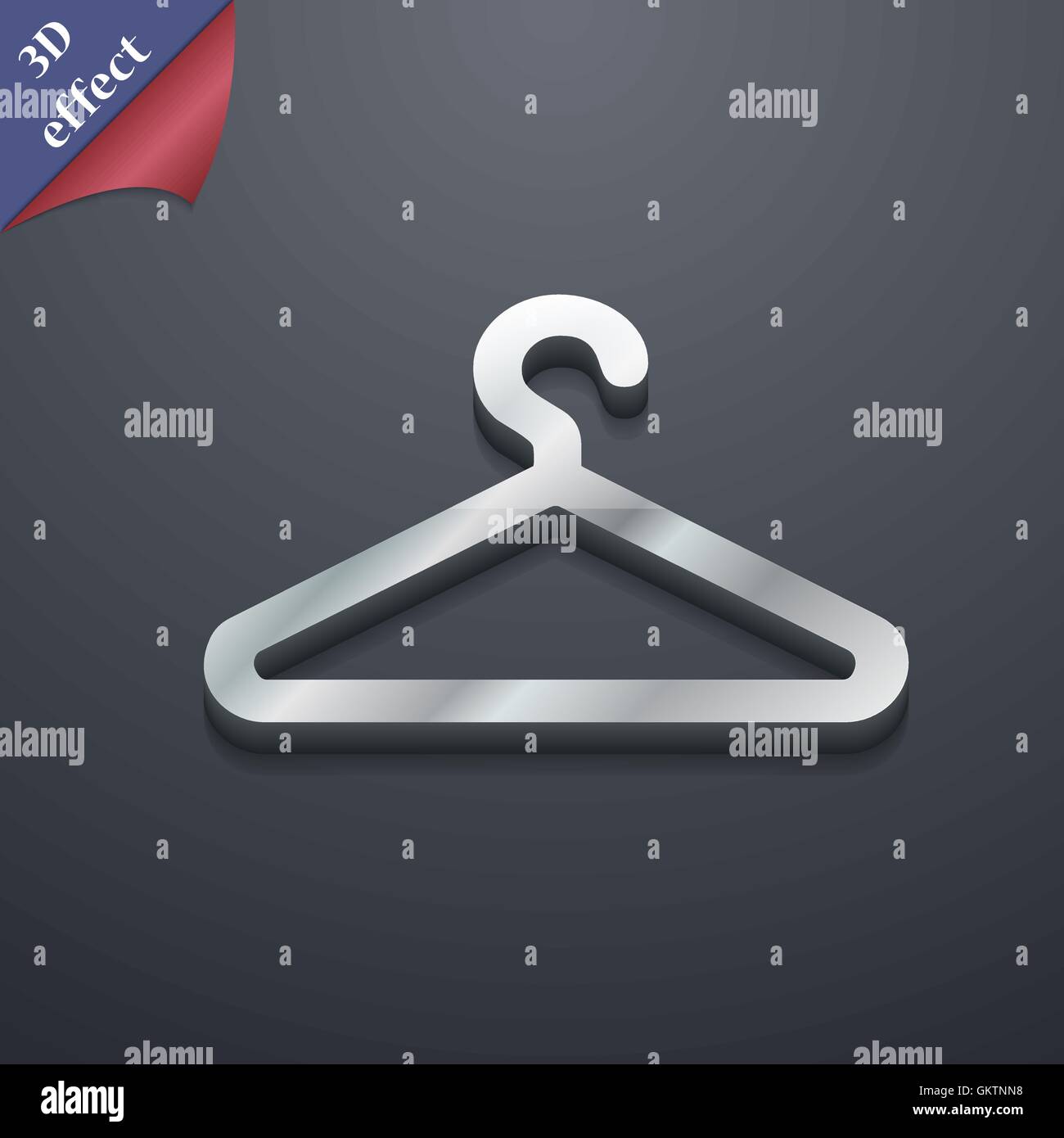 Kleiderbügel Symbol Symbol. 3D-Stil. Trendiges, modernes Design mit Platz für Ihren Text vektor Stock Vektor