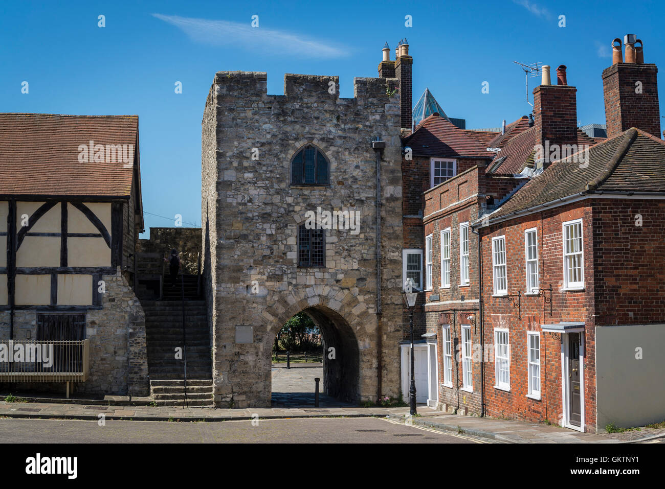 Westtor, mittelalterliche Stadtmauern, Southampton, Hampshire, England, UK Stockfoto