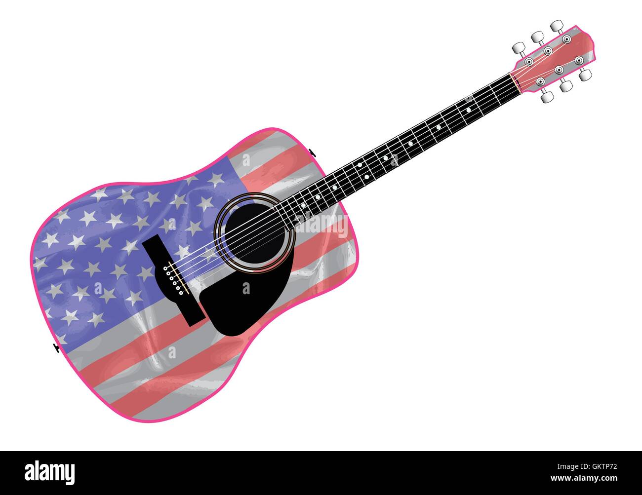Stars And Stripes-Gitarre Stock Vektor