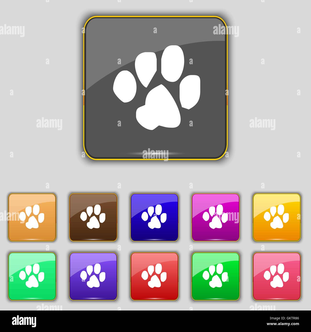 Spur Hunde Symbol Zeichen. Set mit elf farbigen Buttons für Ihre Website.  Vektor Stock-Vektorgrafik - Alamy