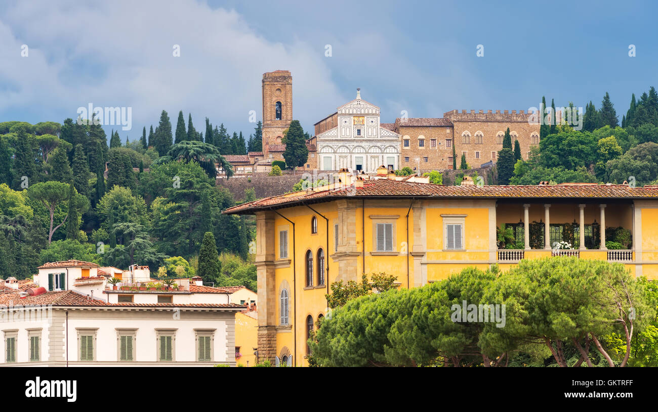 Dorf in Florenz, Italien. Europäische Architektur und Design. Stockfoto