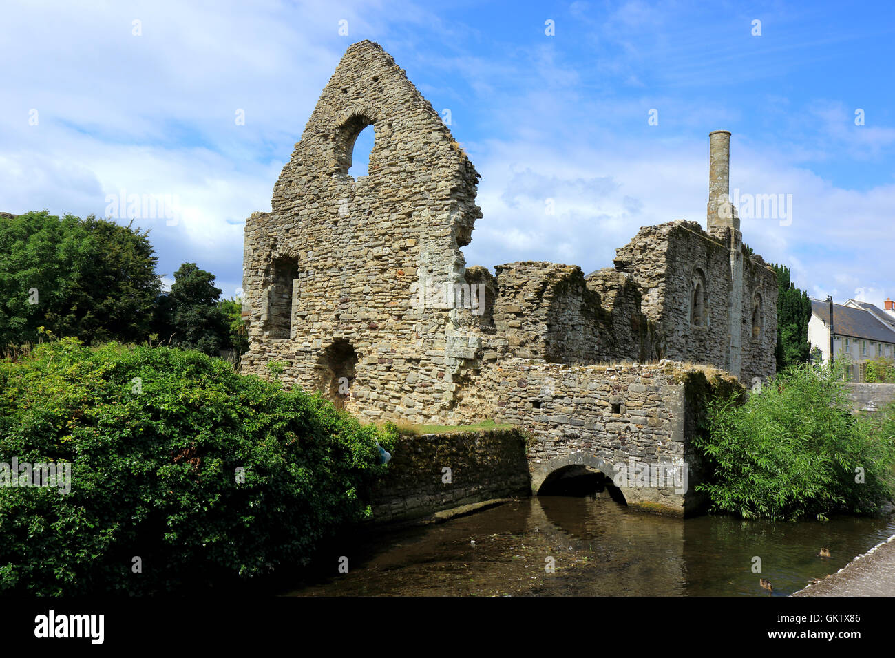 Ruinen des 12. Jahrhunderts Norman Haus in Christchurch Stockfoto