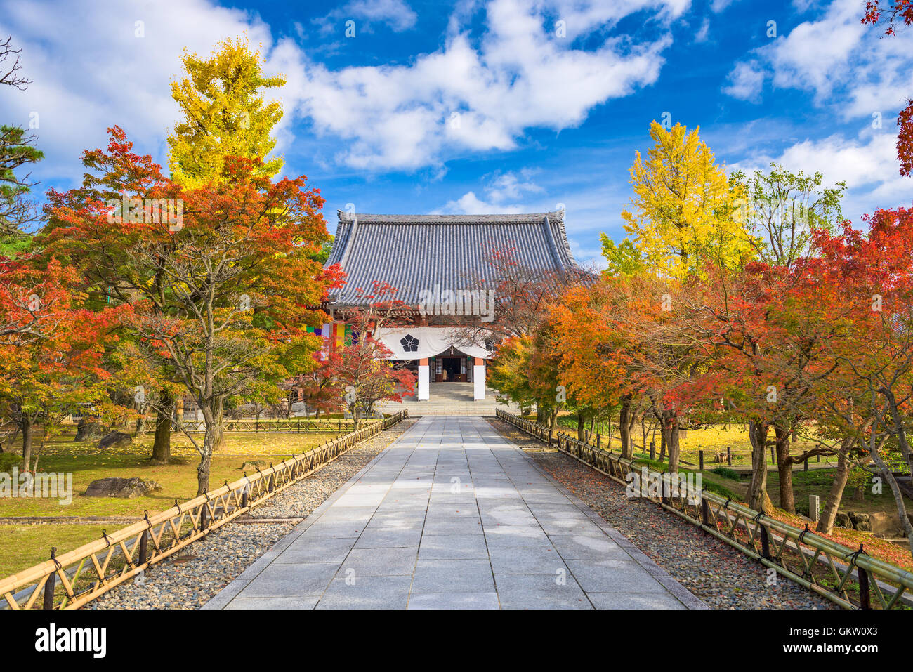 Kyoto, Japan Chishaku-in Tempel in der Herbstsaison. Stockfoto