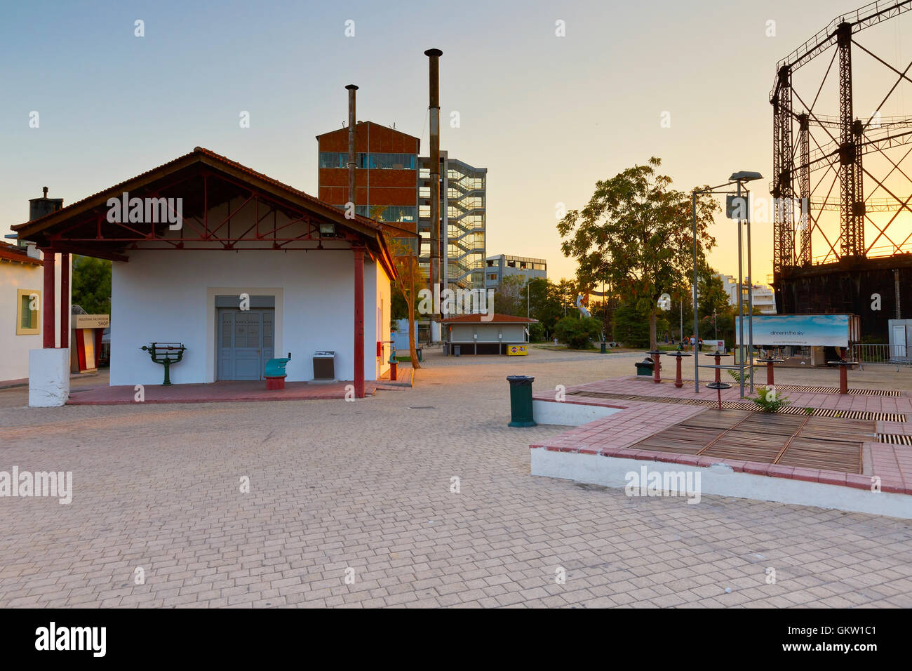 Technopolis in Nachbarschaft Gazi, Athen. Stockfoto