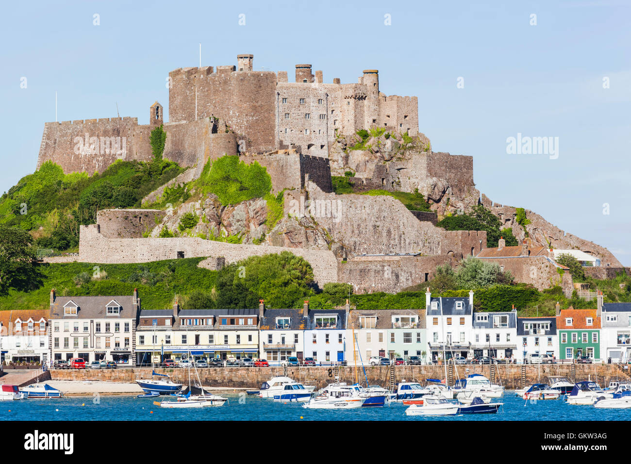 Vereinigtes Königreich, Kanalinseln, Jersey, Gorey, Mont Hochmuts Burg Stockfoto