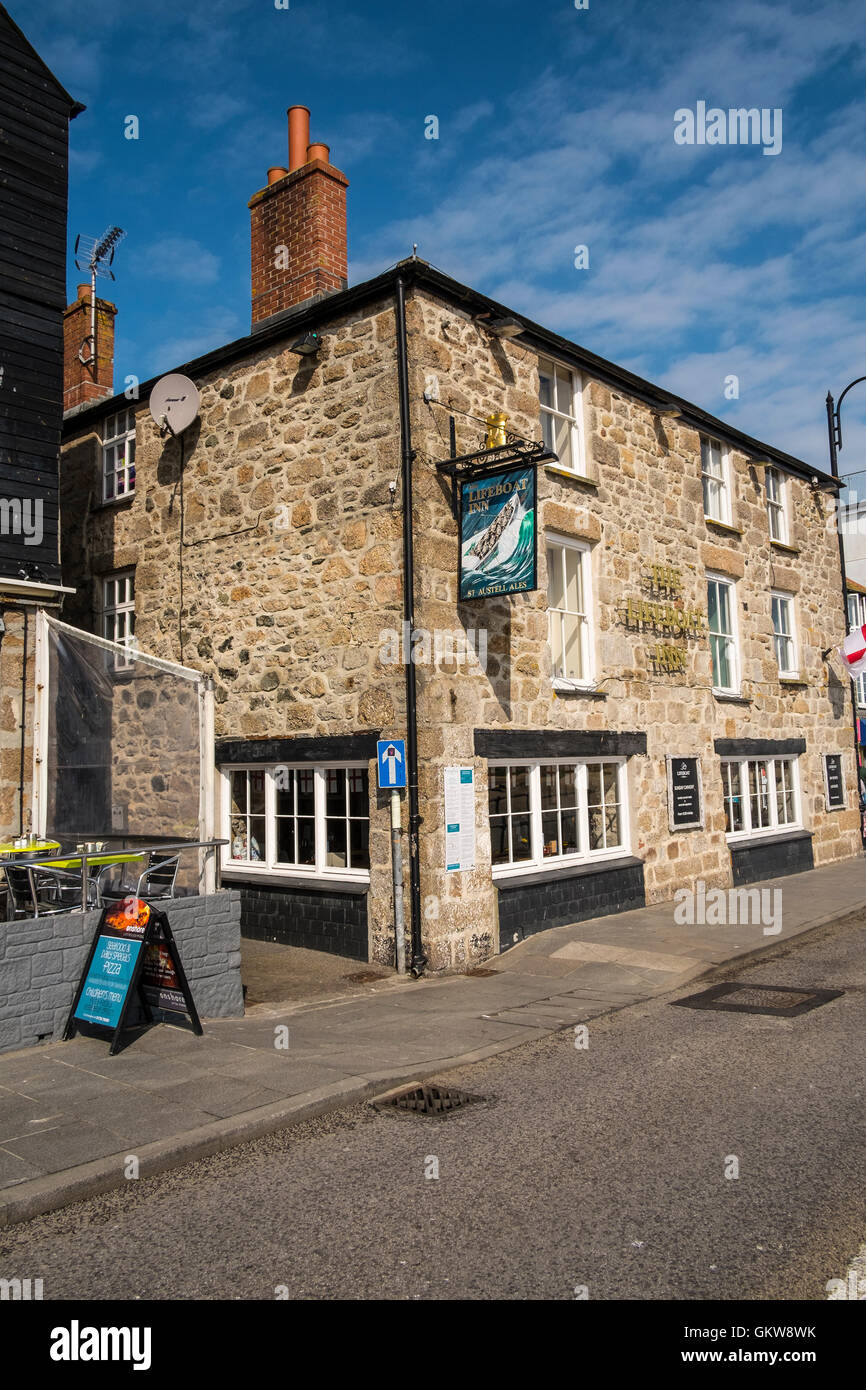 Rettungsboot Inn St Ives Anzahl 3594 Stockfoto