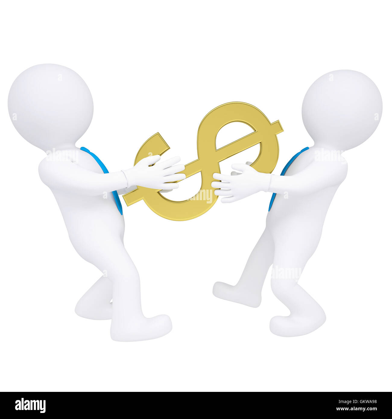 3d zu zweit teilen Geld Stockfoto