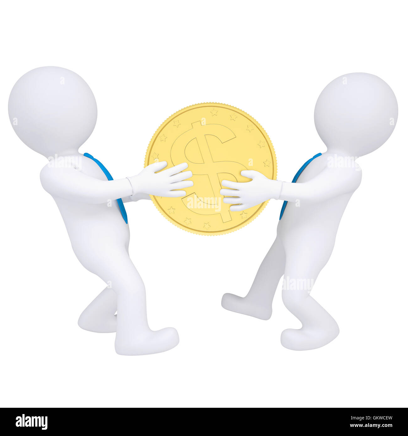 3d zu zweit teilen Geld Stockfoto