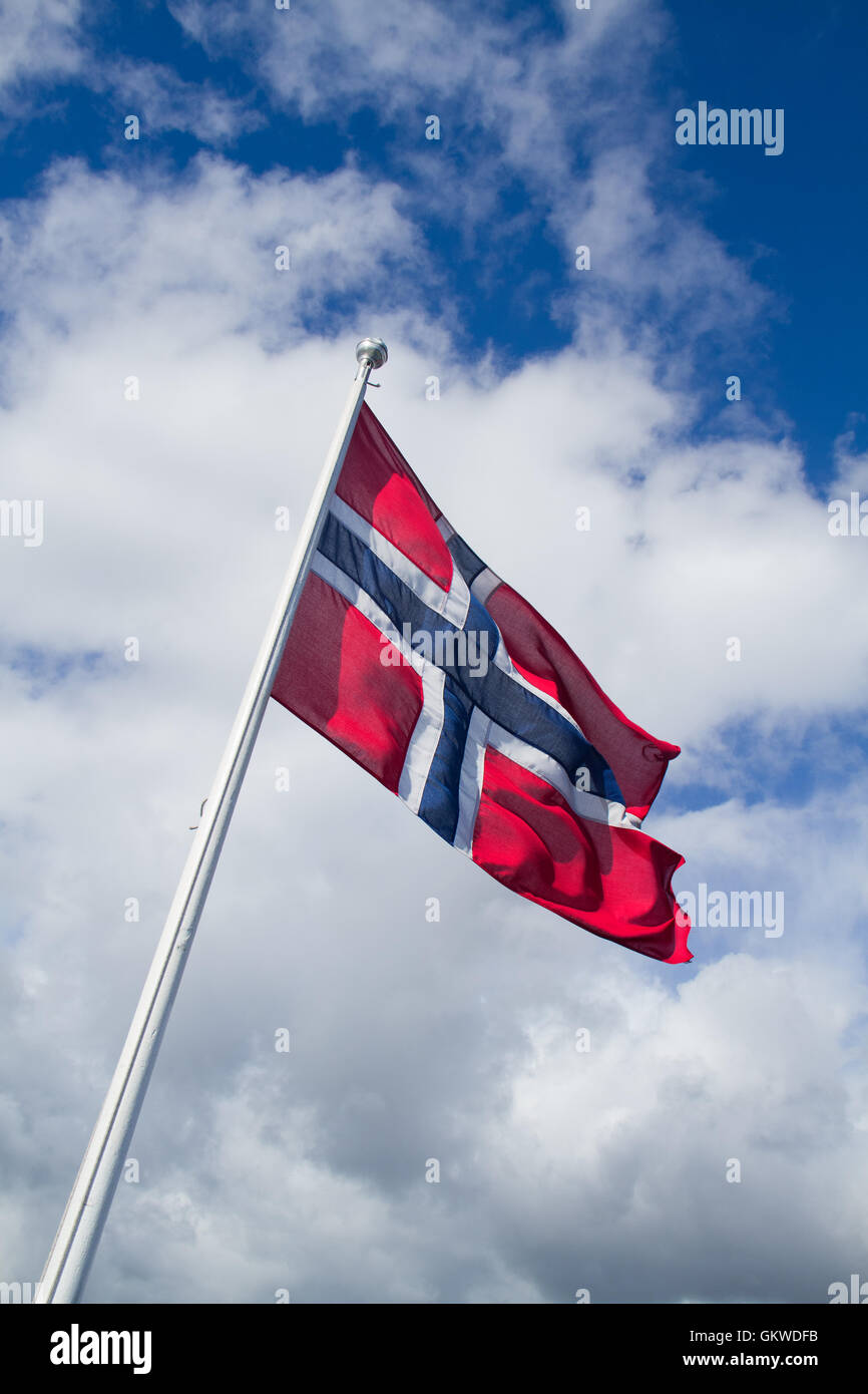 Norwegische Flagge Stockfoto