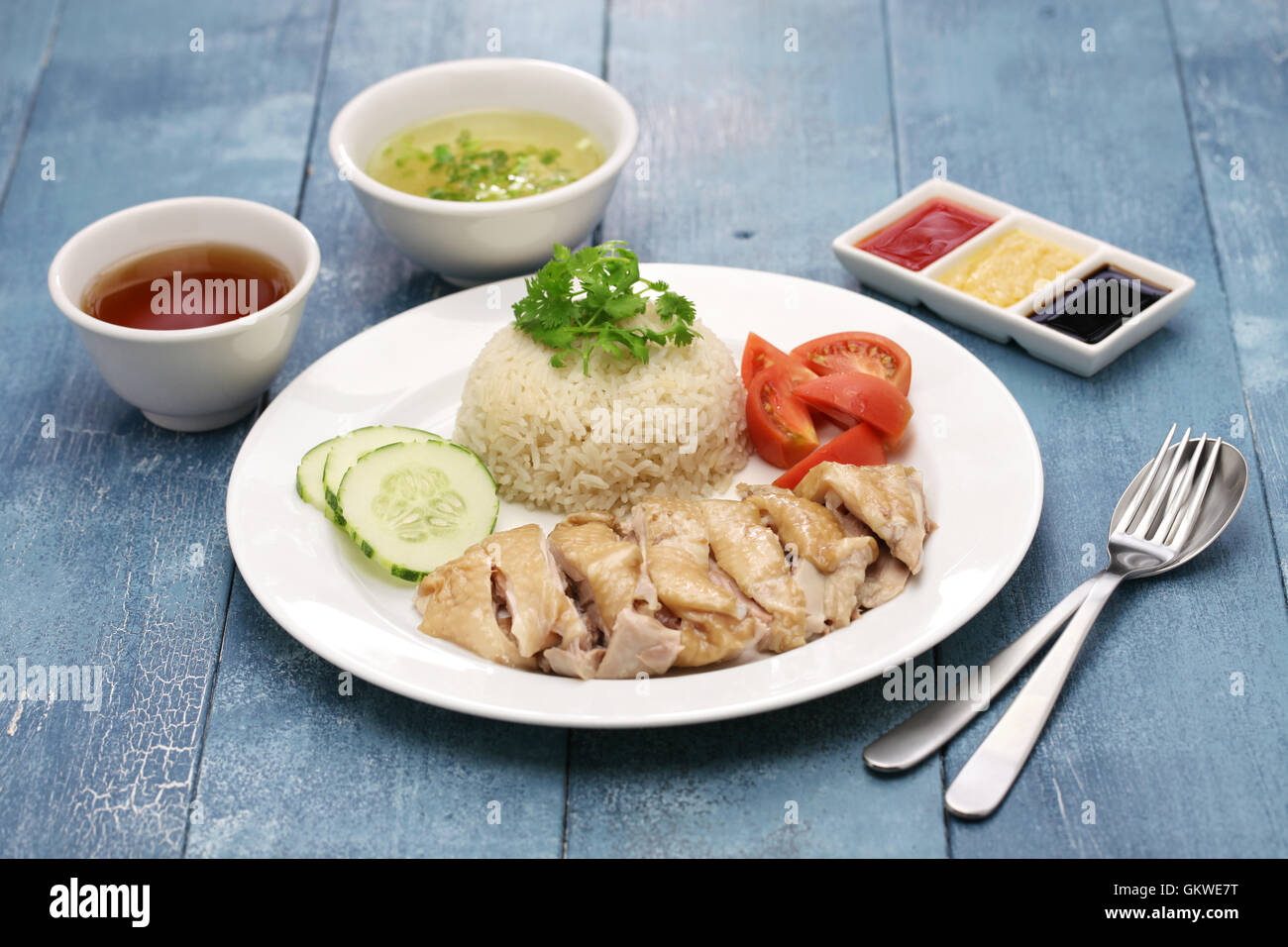 Hainan Rice Set Nasi ayam hainan -Fotos und -Bildmaterial in hoher Auflösung – Alamy