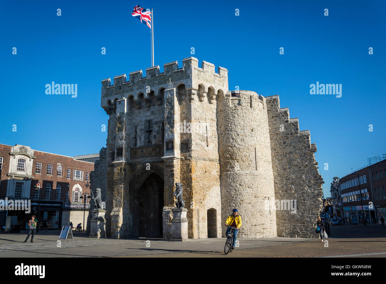 Bargate, eine Note, die ich aufgelistet, mittelalterliche Torhaus, Southampton, Hampshire, England, UK Stockfoto