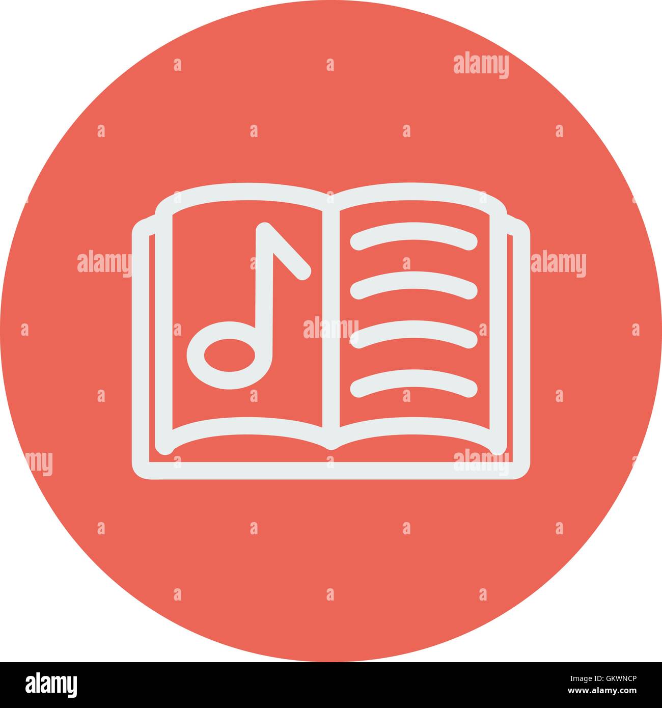 Musikalischen Buchsymbol dünne Linie Stock Vektor