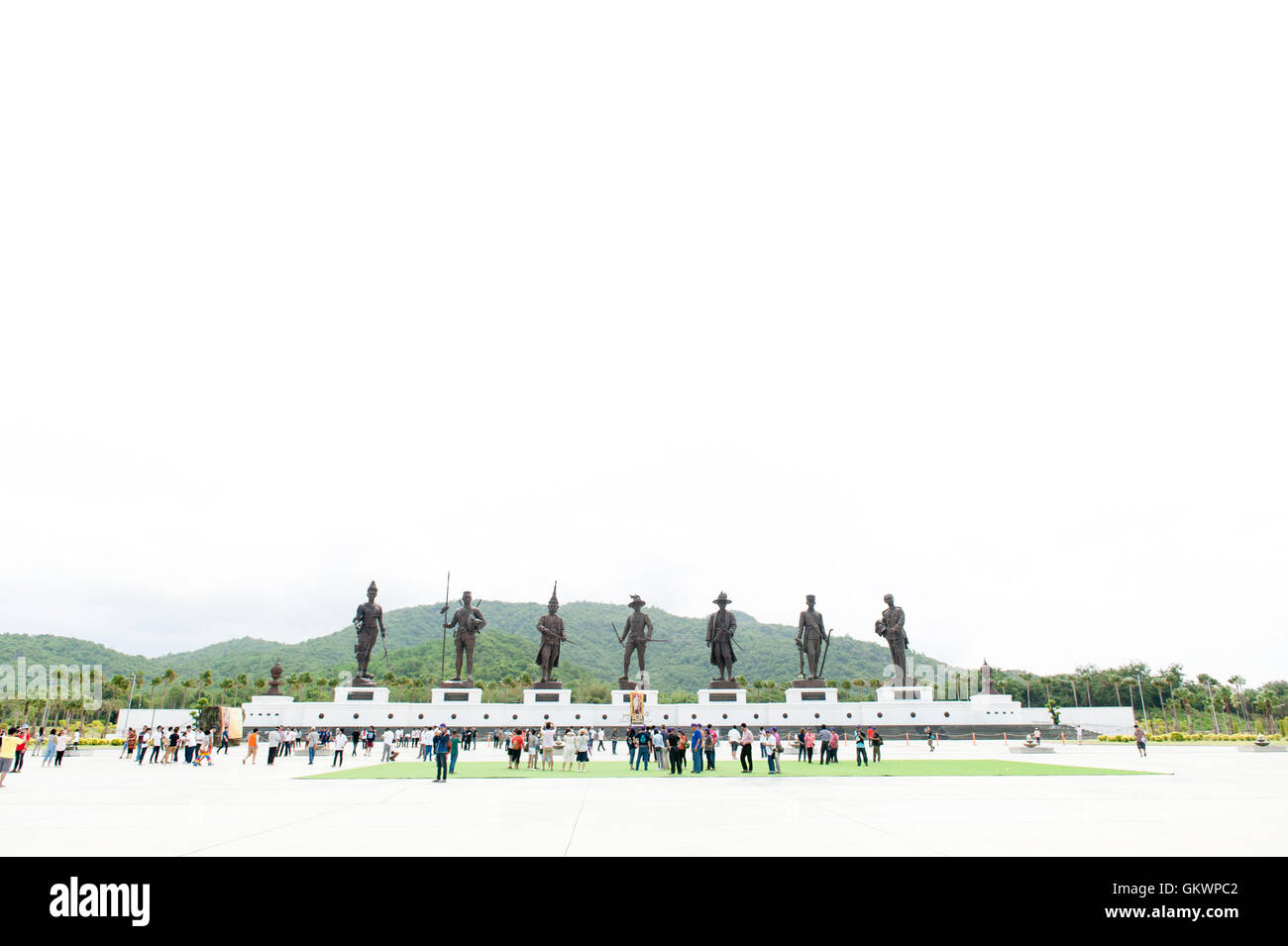 Hua Hin, Thailand - 2. Juli 2016: Statuen der sieben Könige von Thailand befindet sich im Rajabhakti (Ratchapak) Park zum Gedenken an die Stockfoto