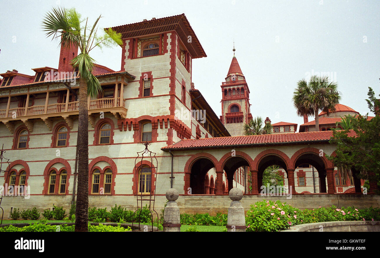 Flagler College befindet sich in St. Augustine, Florida, baut auf er Ponce de León Hotel, ursprünglich errichtet im Jahre 1888. Stockfoto