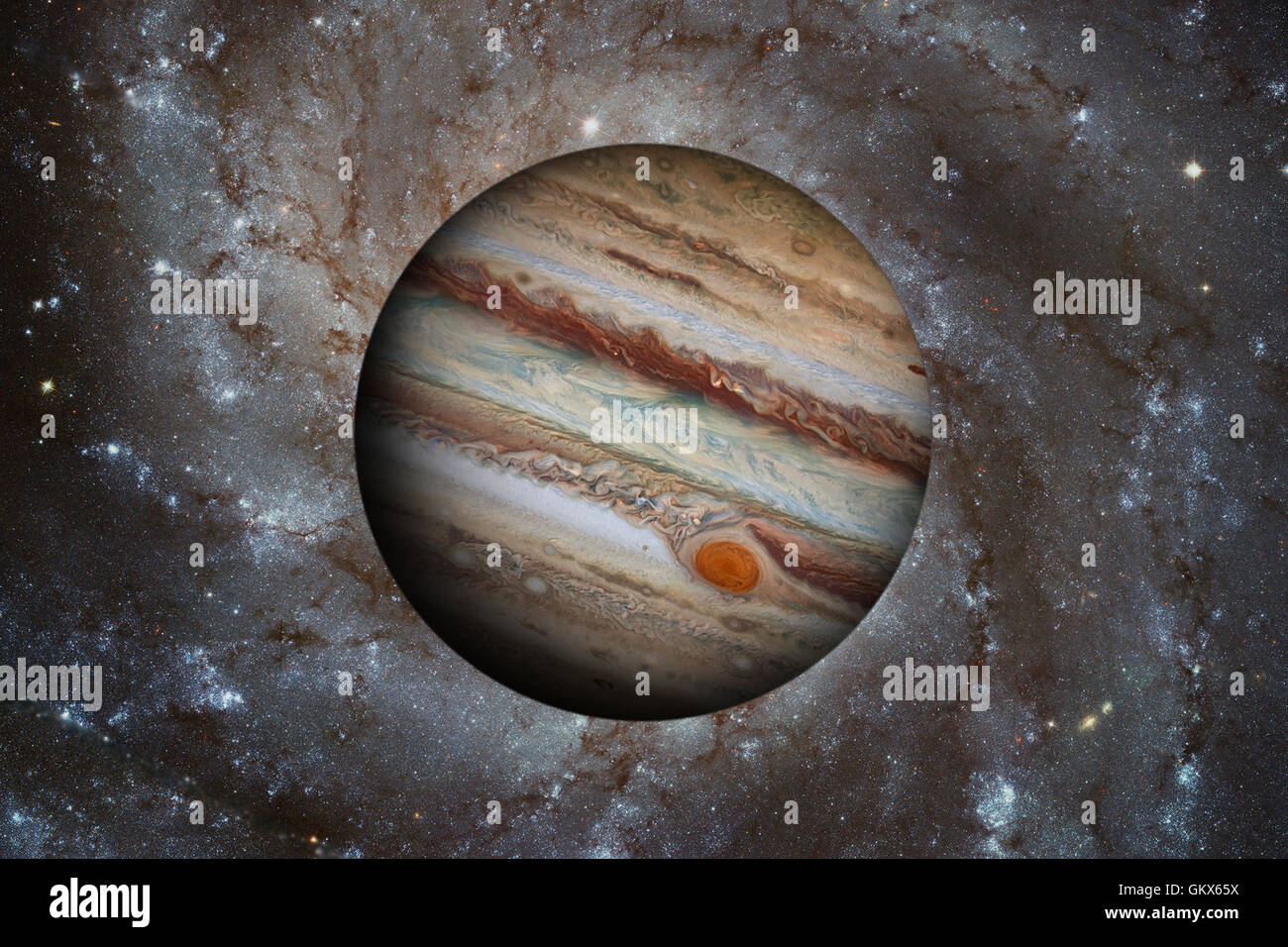 Sonnensystem - Jupiter. Es ist der fünfte Planet von der Sonne und der größte in unserem Sonnensystem. Seine riesigen Planeten mit einer Masse Stockfoto