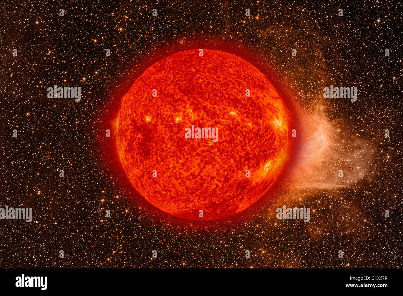 Sonnensystem - Sonne. Es ist der Stern im Zentrum des Sonnensystems. Sonne ist ein Hauptreihenstern der G-Typ und es ist informell Rück Stockfoto