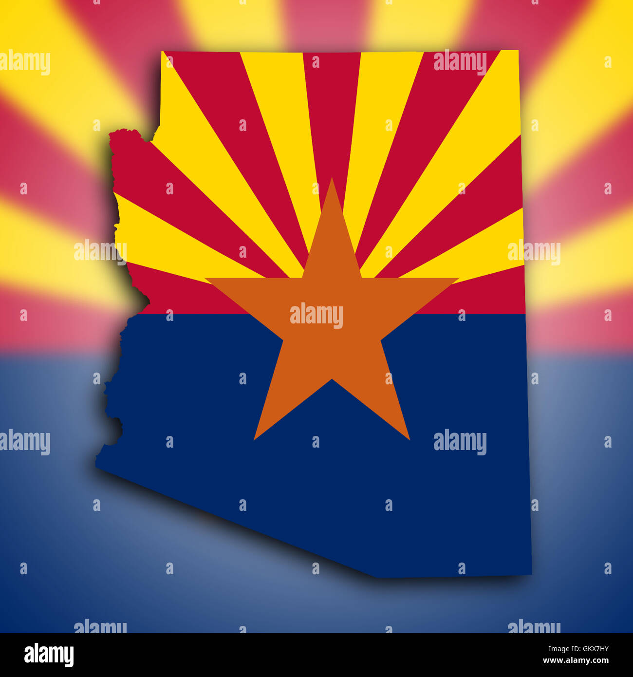 Karte von Arizona Stockfoto