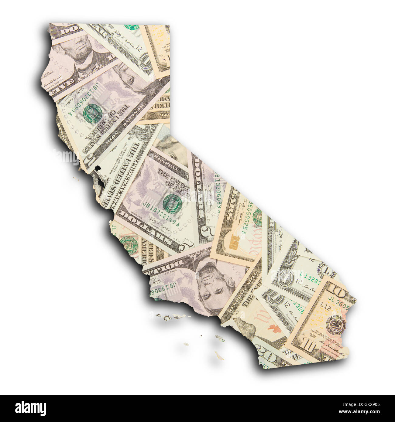 Karte von Kalifornien Stockfoto