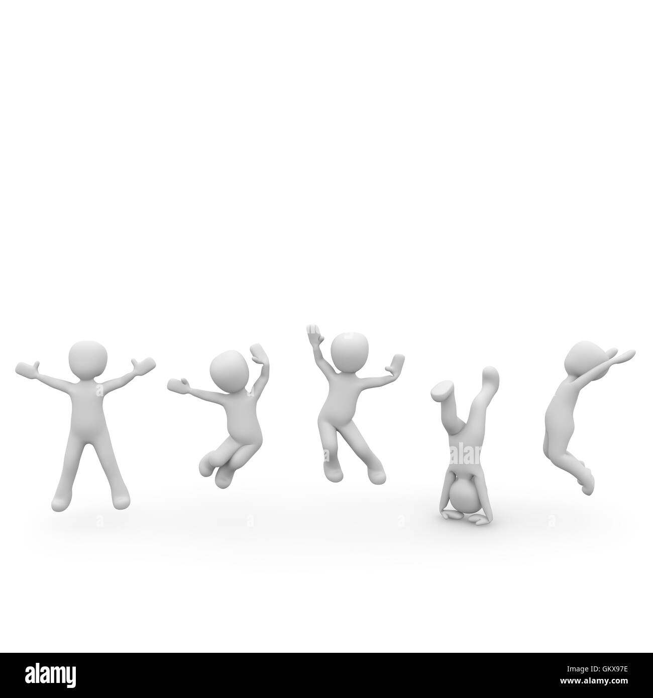 Die springen vor Freude Stockfoto