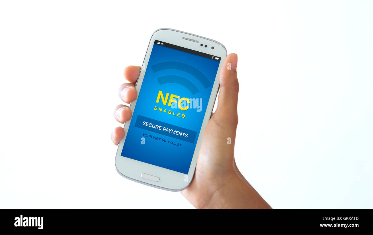 NFC-fähigen Handy Stockfoto