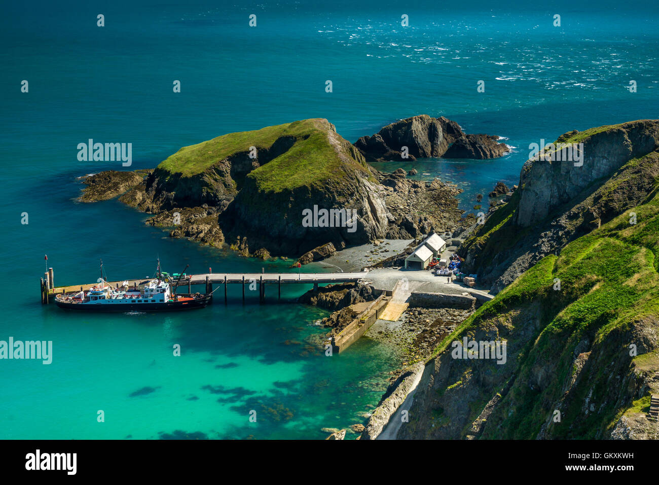 Lundy Island Quay Stockfoto