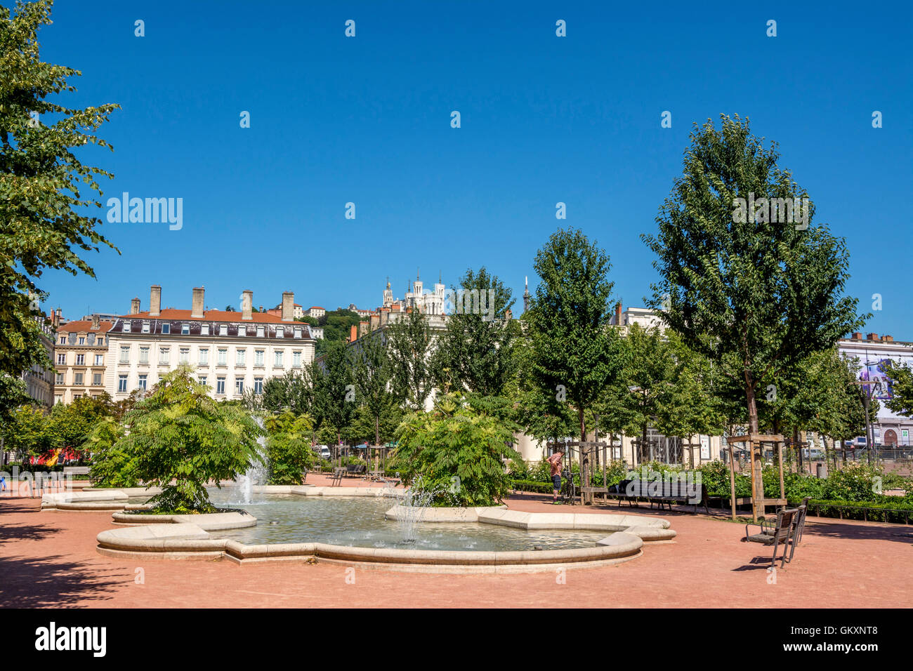 Lyon 2e ARR Teil des Place Bellecour im Zentrum von Lyon. Rhône-Alpes. Frankreich. Europa Stockfoto