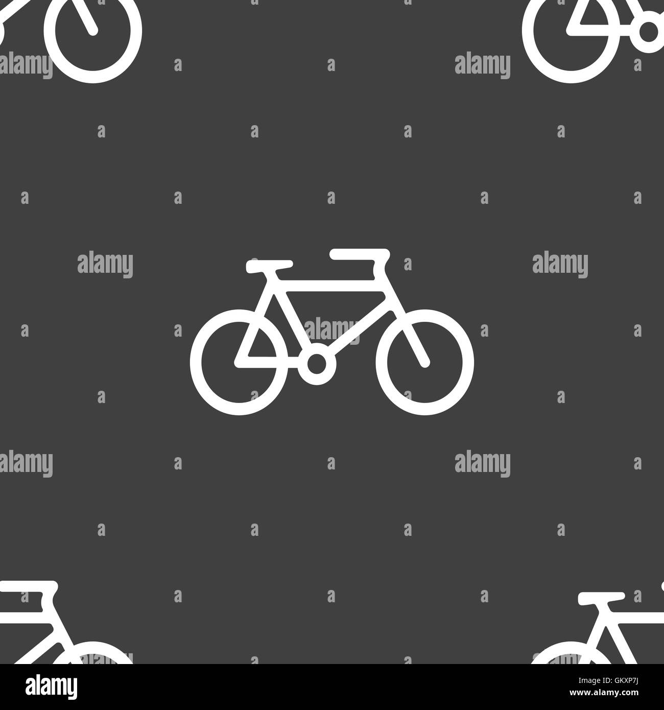Fahrrad-Symbol Zeichen. Nahtlose Muster auf einem grauen Hintergrund. Vektor Stock Vektor
