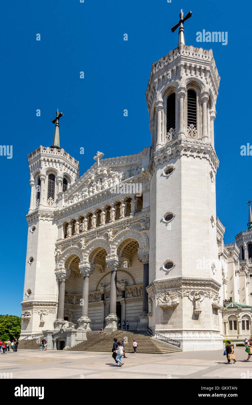 Lyon 5e arr . Basilika Notre Dame de Fourviere. Unesco-Weltkulturerbe. Rhone-Abteilung. Rhone-Alpes. Frankreich Stockfoto