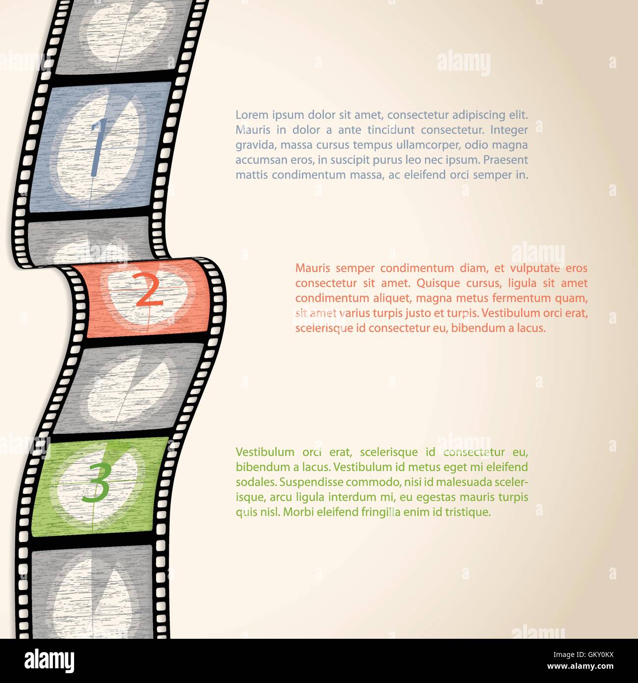 Film Strip Countdown Infografik Stock Vektor