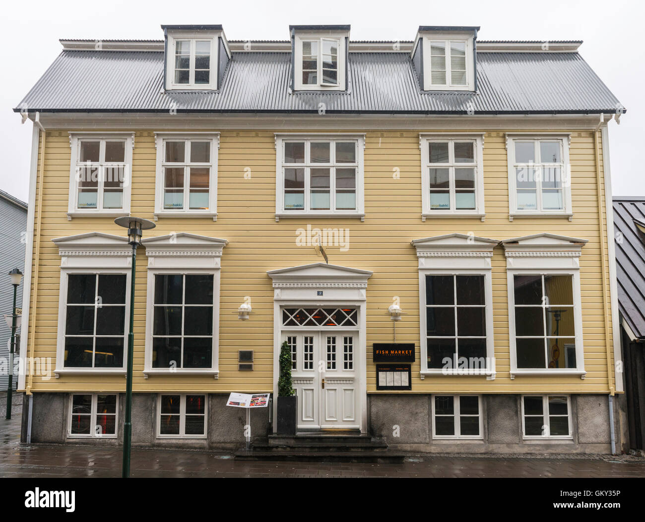 Fiskmarkadurinn, "Fish Market", ein gehobenes Restaurant in Reykjavik, Island Stockfoto