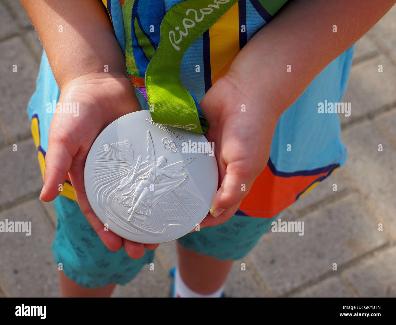 Silbermedaille aus Rio 2016 Stockfoto