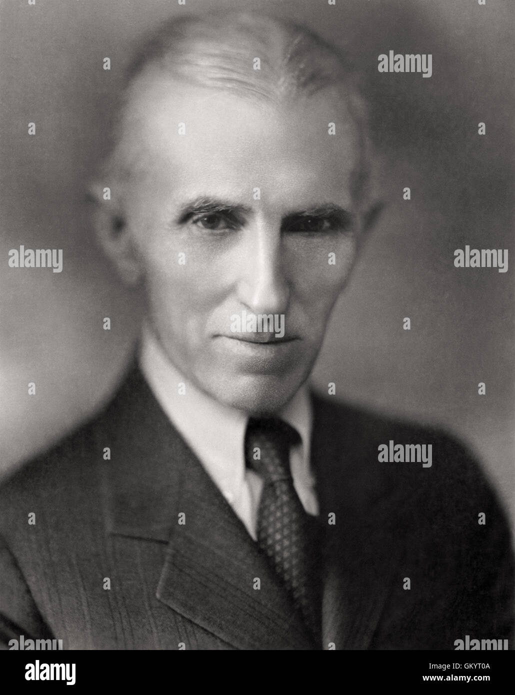 Nikola Tesla Portrait von Napoleon Sarony Stockfoto