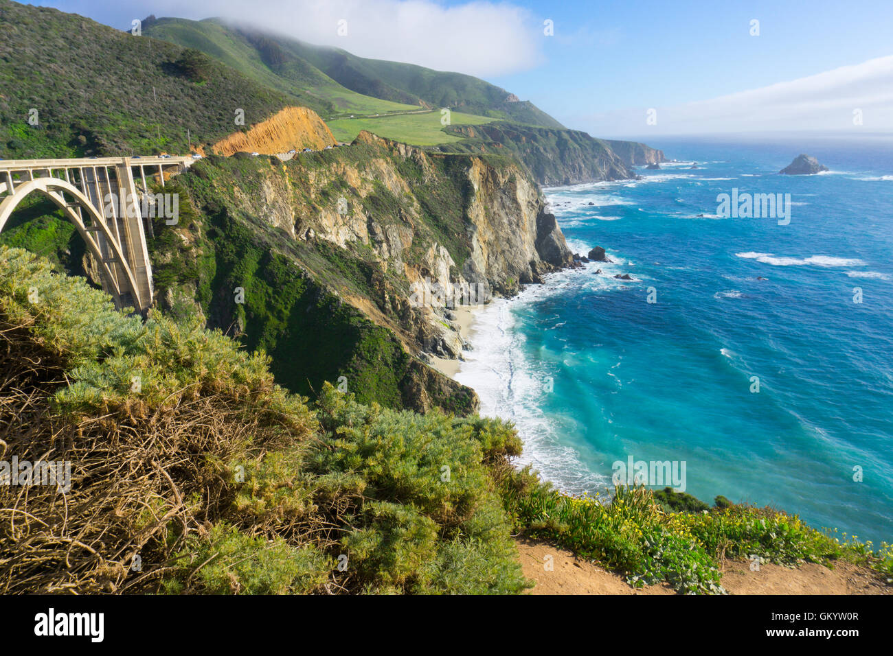 Big Sur, Kalifornien, Pacific Coast, Bixby Bridge Stockfoto