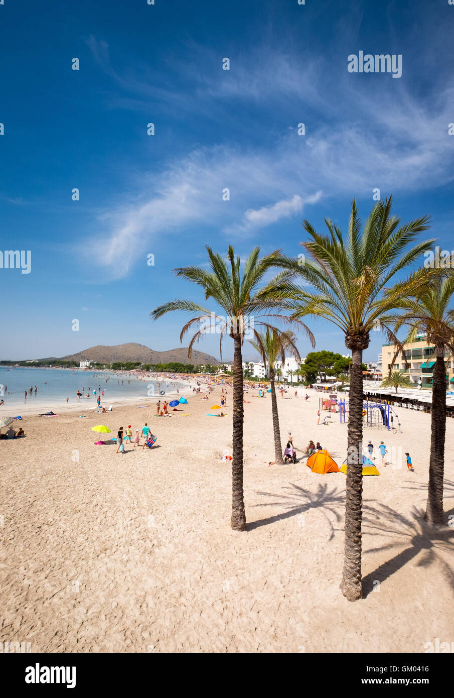 Alcudia Strand, Puerto de Alcudia, Mallorca-Mallorca-Balearen-Spanien Stockfoto