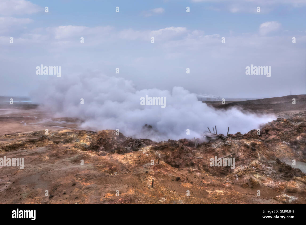 geothermische Gebiet Gunnuhver, Reykjanes, Grindavik, Island Stockfoto